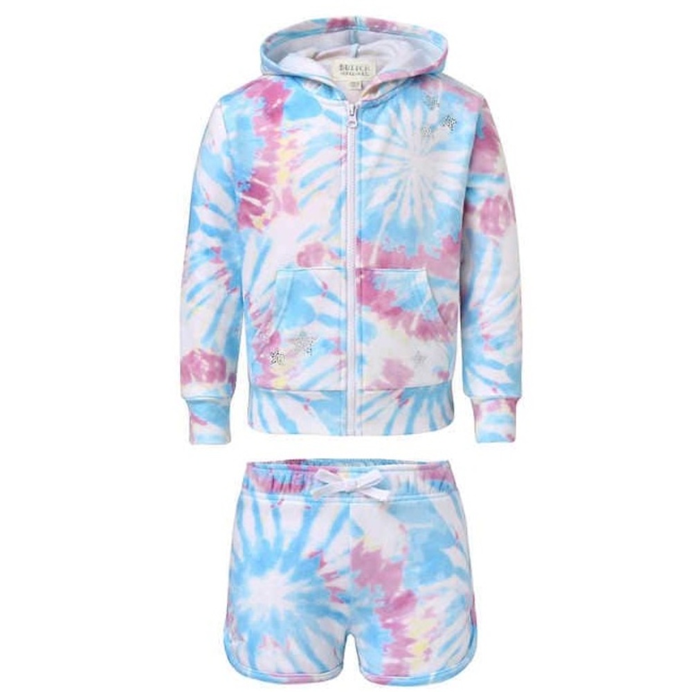 NWT 🏷✨ Butter Youth Tie-Dye Sweat Hoodie & Shorts Set - Size L (Girls’ 1…